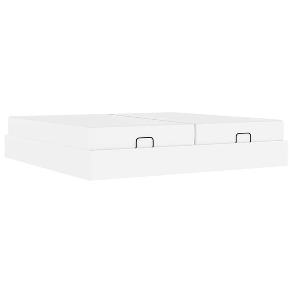 vidaXL Voodiraam madratsiga madratsiga 2 pcs Valge PVC