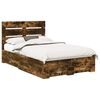 vidaXL Voodi raam sahtliga Suitsetatud tamm 135 x 190 cm Tehispuit
