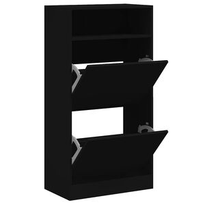 vidaXL jalatsikapp, must, 60 x 34 x 116 cm, tehispuit