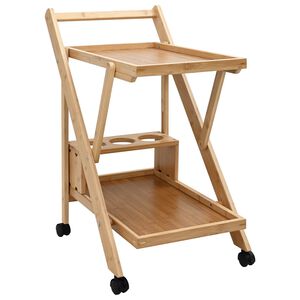 vidaXL K&ouml;&ouml;gik&auml;ru ratastega Helepruun 65 x 40,5 x 76,5 cm Bambus