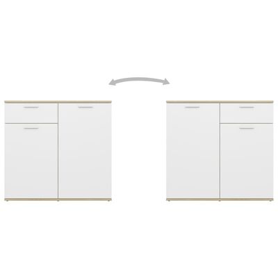 vidaXL puhvetkapp valge ja Sonoma tamm 160 x 36 x 75 cm puitlaastplaat
