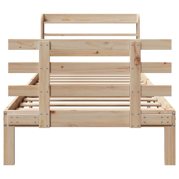 vidaXL voodiraam peatsiga, 90 x 190 cm, männipuit