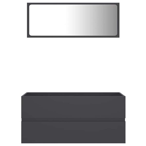 vidaXL 2-osaline vannitoam&ouml;&ouml;bli komplekt, hall, puitlaastplaat