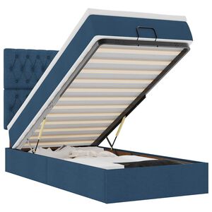 vidaXL ottomani voodi madratsita ja LED, sinine, 90x200 cm, kangas