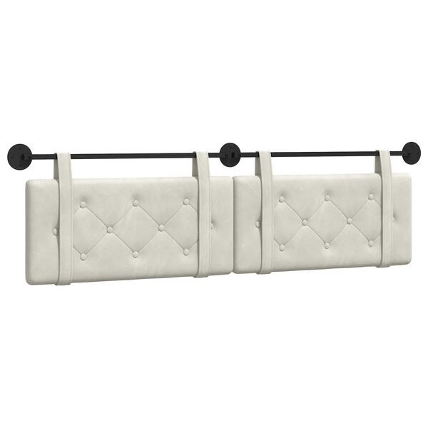 vidaXL Rippuv Peatoe Seinale kinnitatav cream 190 x 55 x 5 cm Samet