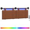 vidaXL Rippuv voodipeats LED-valgustusega Pruun Antiik PU