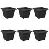 vidaXL Ruutlillepott 6 pcs Must 43 x 43 x 33,5 cm Plastmass