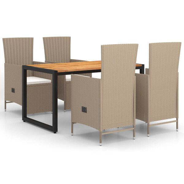 vidaXL 5-osaline aiam&ouml;&ouml;blikomplekt, beež