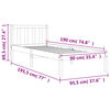 vidaXL voodiraam ilma madratsita, vahapruun, 90 x 190 cm, m&auml;nnipuit