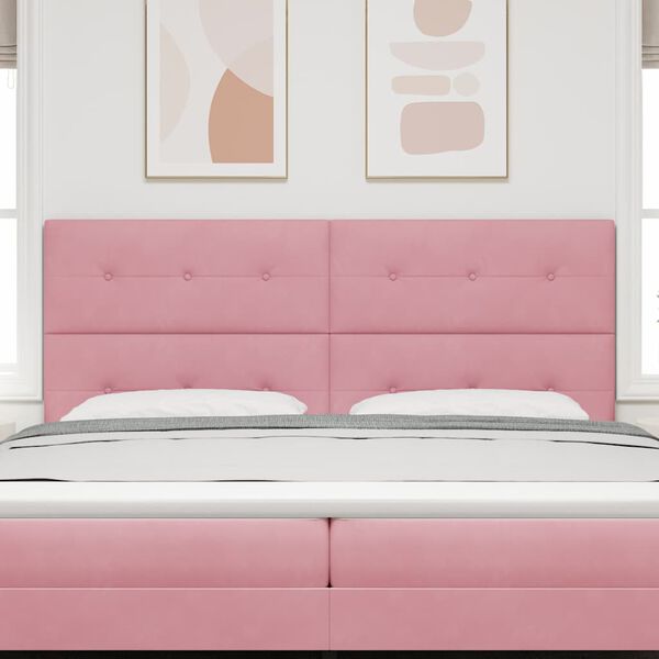 vidaXL LED peatoed LED -ribatuledega peaga Roosa 200 cm Pol&uuml;ester