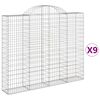 vidaXL kaarekujulised gabioonkorvid 9 tk, 200x30x160/180 cm, raud