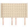 vidaXL voodipeats servadega, kreemjas, 147x16x118/128 cm, kangas