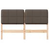 vidaXL Polsterdatud voodiots peaga Pruun ja taupe 140 cm Tahke m&auml;nd