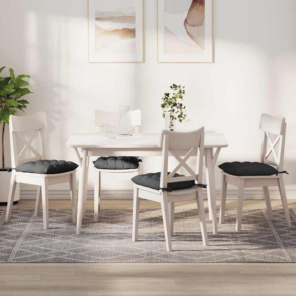 vidaXL Istumispatjad 4 pcs Tumehall 40 x 40 x 6 cm Korter kangas