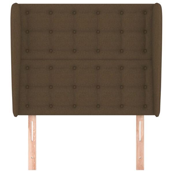 vidaXL voodipeats servadega, tumepruun, 93x23x118/128 cm, kangas