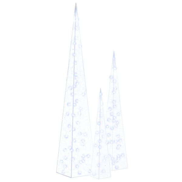 vidaXL akrüülist LED valguskoonusekomplekt, sinine 60/90/120 cm