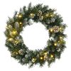 vidaXL j&otilde;ulup&auml;rg LED-tuledega, roheline, 60 cm, PVC