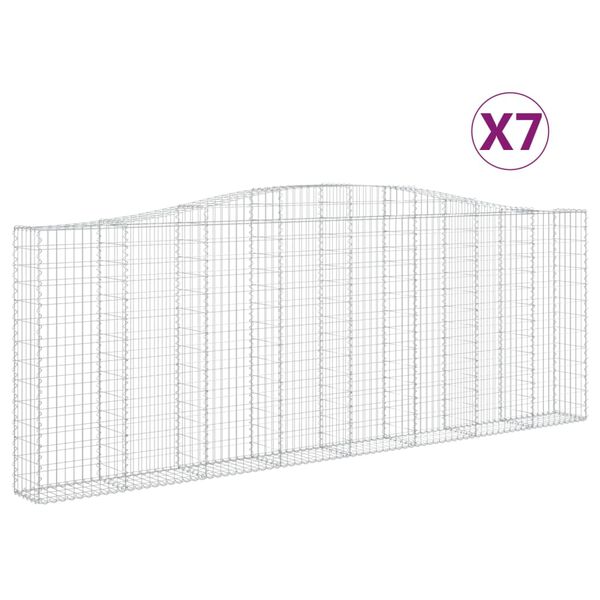 vidaXL kaarekujulised gabioonkorvid 7 tk, 400x30x140/160 cm, raud