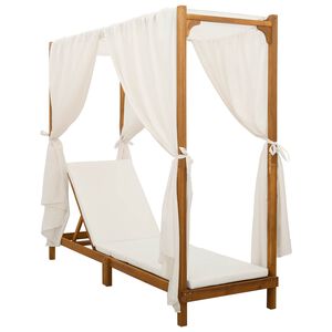 vidaXL &Uuml;ksik p&auml;ikese lounger ventileerimise ja kardinatega Kreemjas