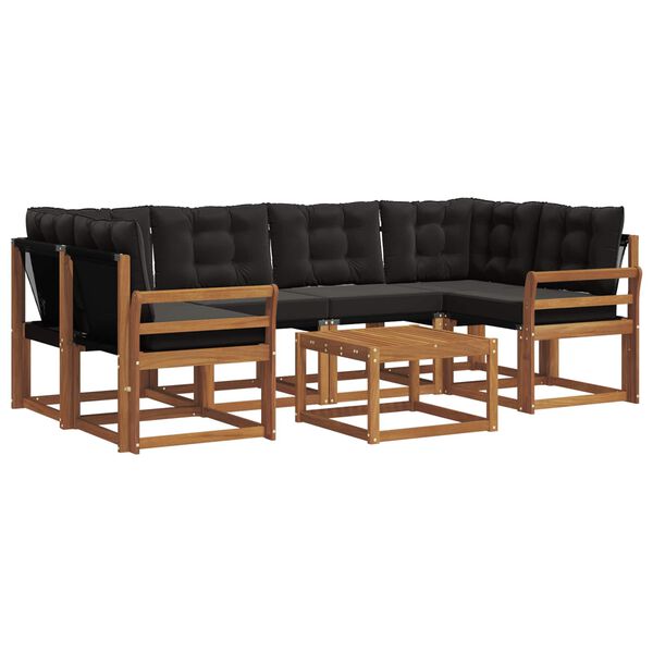 vidaXL V&auml;li diivanikomplekt padjaga 7 pcs Looduslik ja must