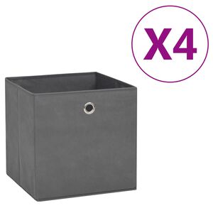 vidaXL mittekootud kangast hoiukastid 4 tk, 28 x 28 x 28 cm, hall