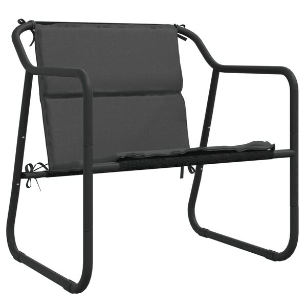 vidaXL 3-osaline aiamööbli komplekt patjadega, antratsiit, teras