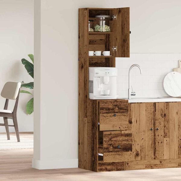 vidaXL K&ouml;&ouml;gi kapi pealne sahtliga riiuliga Vana puit 32 x 50 x 180 cm