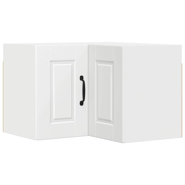 vidaXL K&ouml;&ouml;gikapp riiuliga uksega Valge 57 x 57 x 40 cm Tehispuit