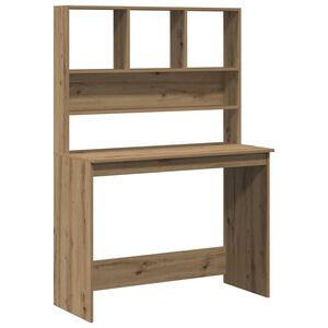 vidaXL riiulitega kirjutuslaud, k&auml;sit&ouml;&ouml;tamm, 102x45x148 cm, tehispuit
