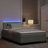vidaXL LED Box Spring Voodi madratsiga Helehall 120 x 200 cm Samet