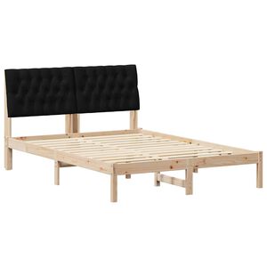 vidaXL Voodiraam Pehme Peatoega peaga Pruun 135 x 190 cm M&auml;nnipuit