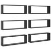vidaXL seinariiulid 6 tk k&otilde;rgl&auml;ikega hall 80x15x26,5 cm puitlaastplaat