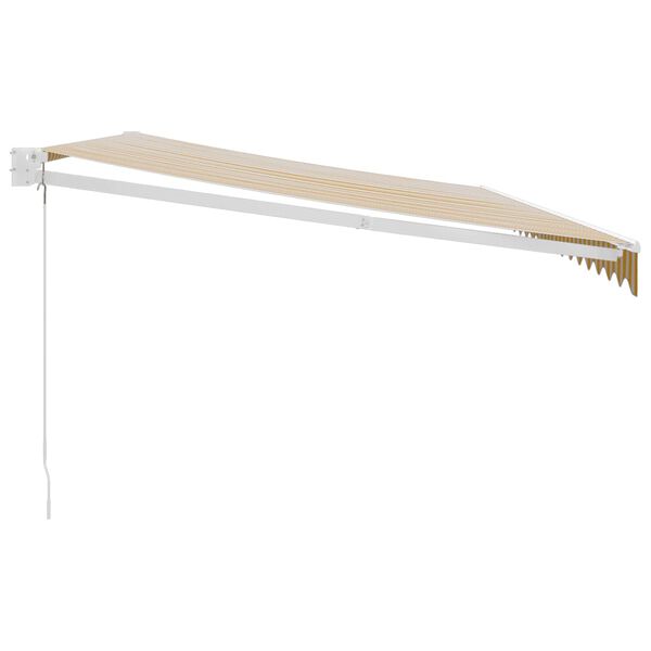 vidaXL sisset&otilde;mmatav varikatus, kollane-valge 5x3 m kangas, alumiinium