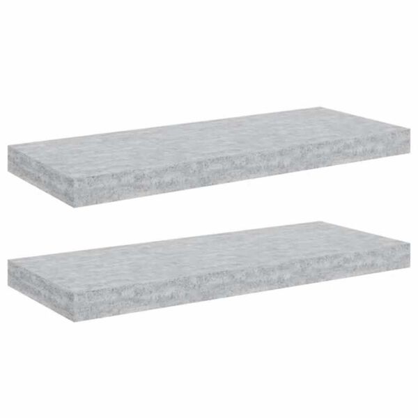 vidaXL seinariiulid, 2 tk, betoonhall, 60 x 23,5 x 3,8 cm MDF