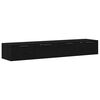 vidaXL Seinale kinnitatav kapp Seinale kinnitav 2 pcs Must tamm