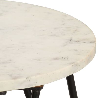 vidaXL kohvilaud, valge, 40x40x40 cm, ehtne kivi marmori tekstuuriga