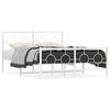 vidaXL metallist voodiraam peatsi ja jalutsiga, valge, 135 x 190 cm