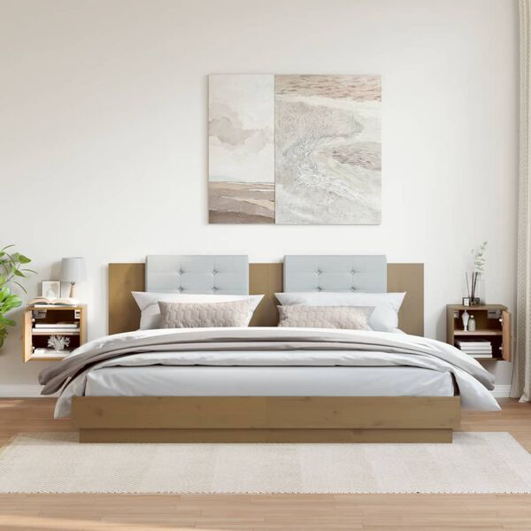 vidaXL seinakapid 2 tk, meepruun, 31,5 x 30 x 30 cm, männipuit