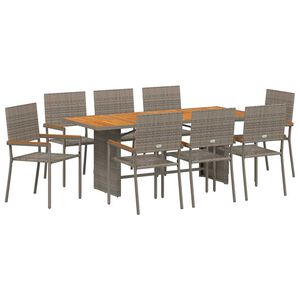 vidaXL Aia s&ouml;&ouml;gilaudade komplekt 9 pcs Hall pol&uuml;rotang