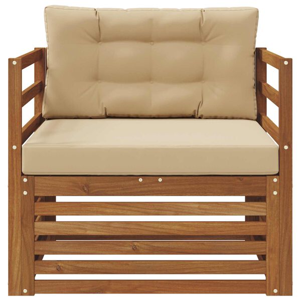 vidaXL V&auml;li diivanikomplekt Tugev akaatsiapuit ja pol&uuml;ester Neutraalne