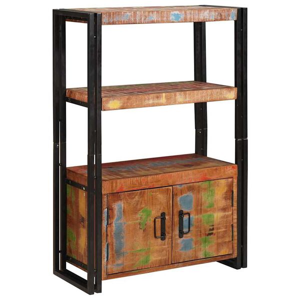 vidaXL Raamaturiiul uste avec Pruun Tugev taaskasutatud puit ja metall