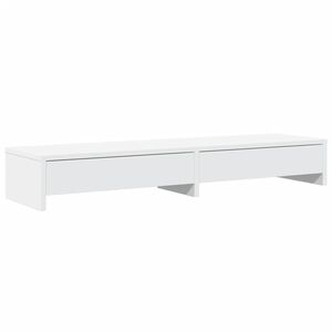 vidaXL monitorialus sahtlitega, valge, 100 x 27 x 15 cm, t&ouml;&ouml;deldud puit