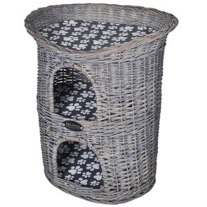 vidaXL 2 korrusega pajuvitstest kassi kraapimispuu/maja/voodi padjaga