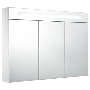 vidaXL LEDiga vannitoa peegelkapp, 88 x 13 x 62 cm