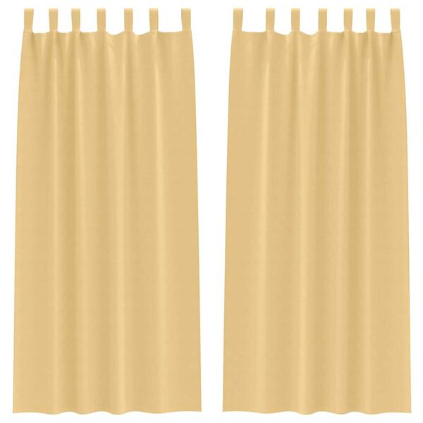 vidaXL Kardinad r&otilde;ngastega 2 pcs Beež 245 x 140 cm Pol&uuml;ester