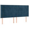 vidaXL voodipeats servadega, tumesinine, 183x16x118/128 cm, samet