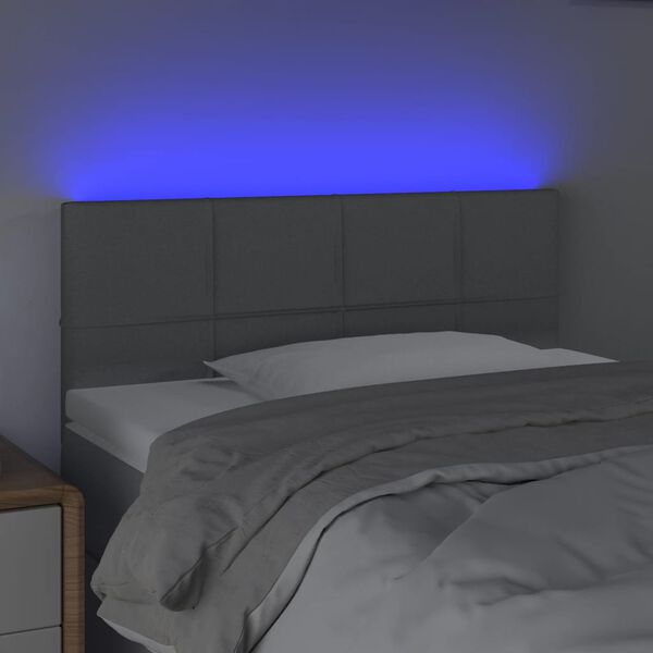 vidaXL LED-voodipeats, helehall, 100x5x78/88 cm, kangas