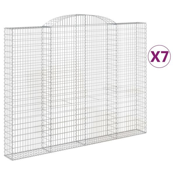 vidaXL kaarekujulised gabioonkorvid 7 tk, 300x30x220/240 cm, raud
