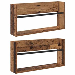 vidaXL Ajakirja riiul 2 pcs Vana puit 60 x 12 x 30 cm Tehispuit