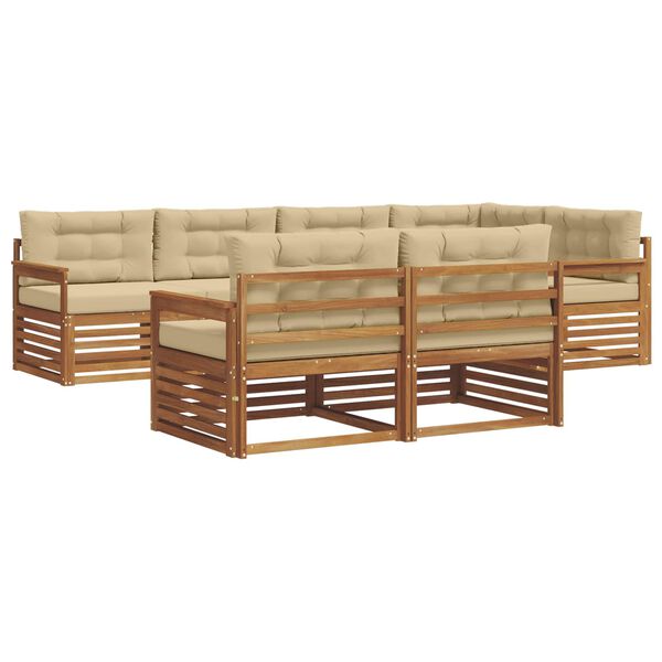 vidaXL V&auml;li diivanikomplekt padjaga 7 pcs Looduslik ja beež
